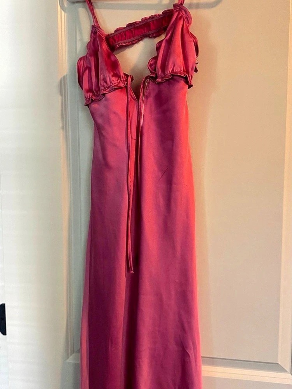 ZARA Halter Neck Tie Maxi Dress Maxi Dress in Pink Size Medium
